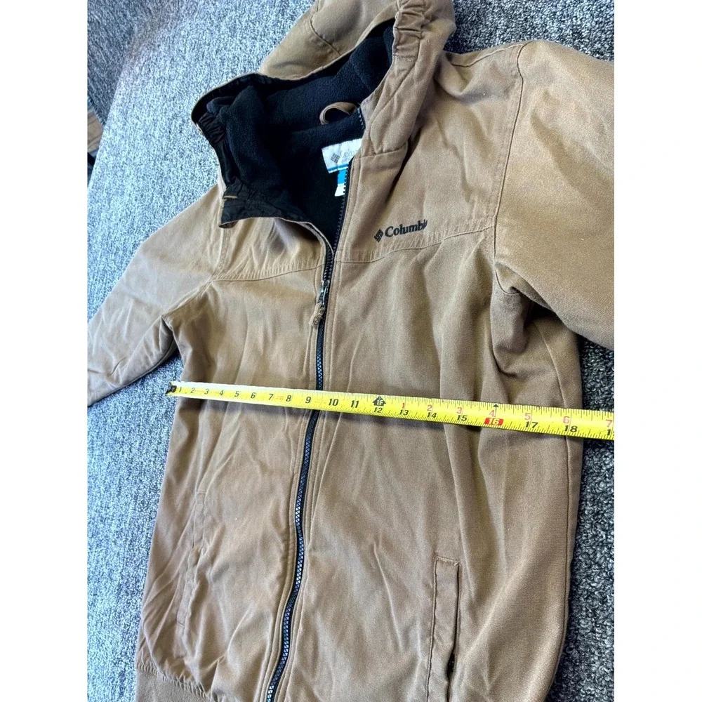 Columbia Loma Vista Hooded Jacket Boys XL 18/20 Brown Fleece Lined Full Zip